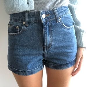 High waist shorts in blue jean